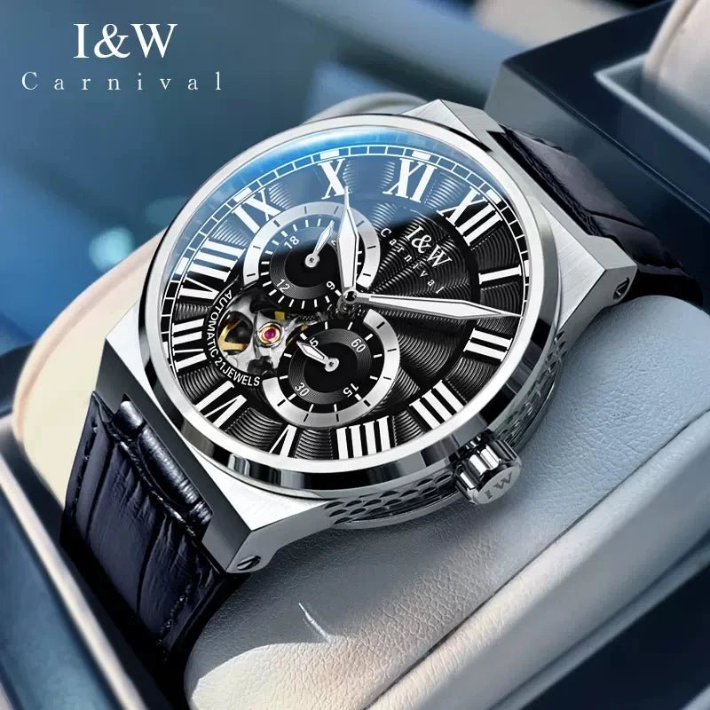 Carnival Brand IW High - end Series Luxury Skeleton Mechanical Watch for Men 50M Waterproof MIYOTA Movement Automatic Watches Mens - VibraStore
