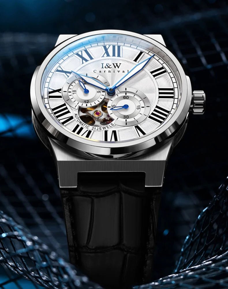 Carnival Brand IW High - end Series Luxury Skeleton Mechanical Watch for Men 50M Waterproof MIYOTA Movement Automatic Watches Mens - VibraStore