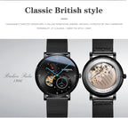 CARNIVAL Top Brand Men Fashion Mechanical Watch Waterproof Stainless Steel Black Mesh Hollow Automatic Watch Relogio Masculino - VibraStore