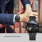 CARNIVAL Top Brand Men Fashion Mechanical Watch Waterproof Stainless Steel Black Mesh Hollow Automatic Watch Relogio Masculino - VibraStore