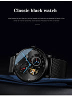 CARNIVAL Top Brand Men Fashion Mechanical Watch Waterproof Stainless Steel Black Mesh Hollow Automatic Watch Relogio Masculino - VibraStore