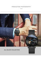 CARNIVAL Top Brand Men Fashion Mechanical Watch Waterproof Stainless Steel Black Mesh Hollow Automatic Watch Relogio Masculino - VibraStore