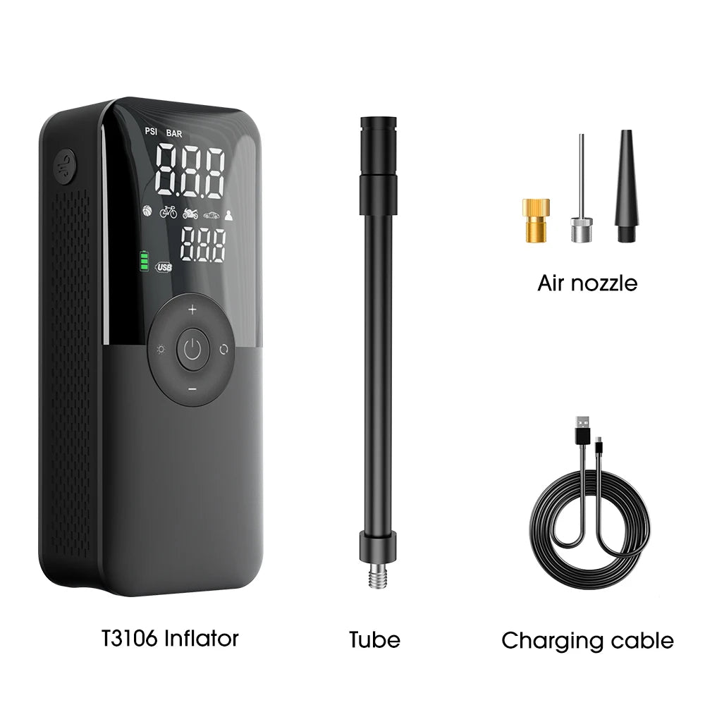 CARSUN Rechargeable Tire Inflator Digital Cordless Car Tyre Inflator For Motocycle Bicycle Balls Portable Compressor Air Pump - VibraStore