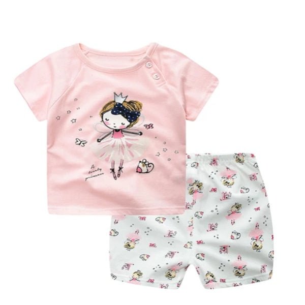 Cartoon Clothing Baby Boy Summer Clothes T-shirt Baby Girl Casual Clothing Sets - VibraStore