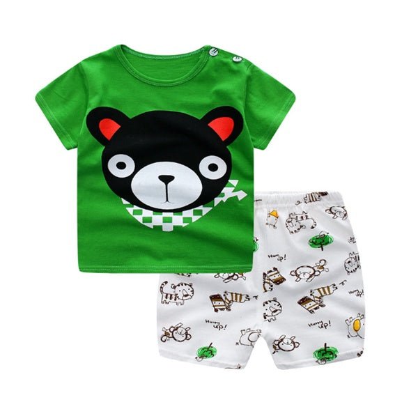 Cartoon Clothing Baby Boy Summer Clothes T-shirt Baby Girl Casual Clothing Sets - VibraStore
