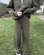 Casual Women's Fashion Half - zip Hoodie And Pants Two - piece Set Loose Casual Autumn And Winter Outfit - VibraStore