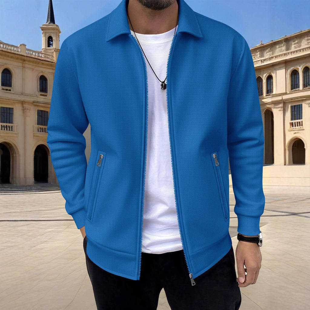 New Solid-color Pocketed Zip-up Long-sleeve Jacket Coat
