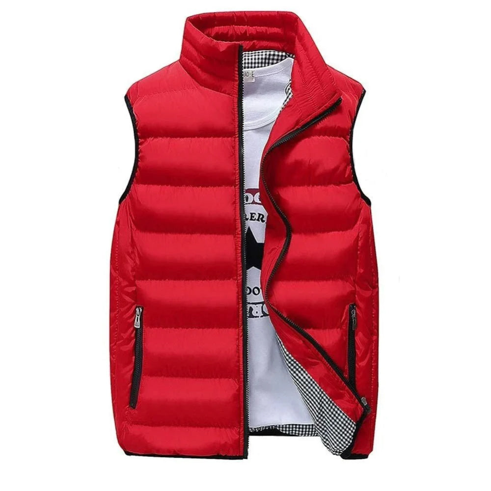 Chaleco a prueba de viento para hombre, chaqueta sin mangas, abrigo informal, algodón cálido, chaleco grueso, chaleco de invierno - VibraStore