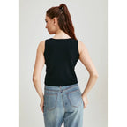 Chaleco acanalado listo para oficina otoño 2025, camiseta sin mangas de punto antipilling para capas de blazer/chique de barco/no básicos aptos para viajes - VibraStore