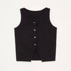 Chaleco acanalado listo para oficina otoño 2025, camiseta sin mangas de punto antipilling para capas de blazer/chique de barco/no básicos aptos para viajes - VibraStore