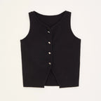 Chaleco acanalado listo para oficina otoño 2025, camiseta sin mangas de punto antipilling para capas de blazer/chique de barco/no básicos aptos para viajes - VibraStore