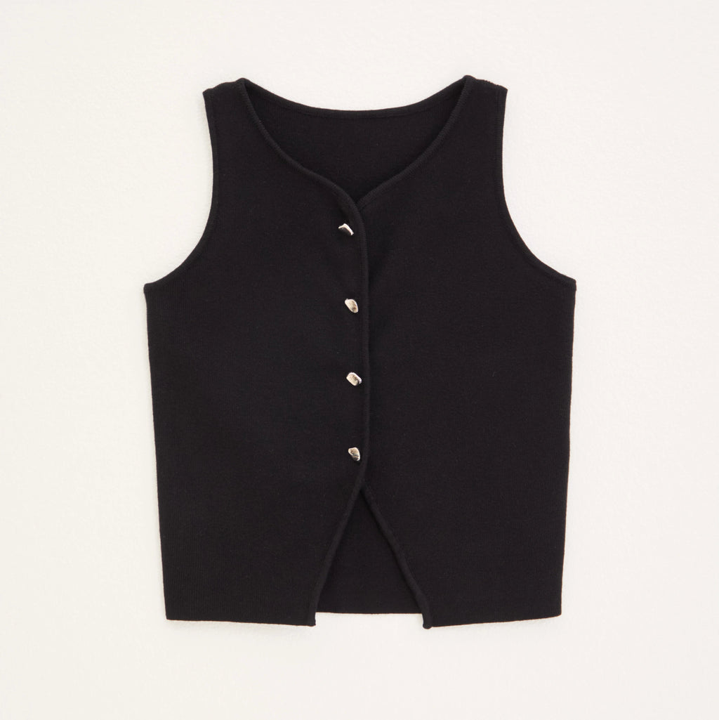 Chaleco acanalado listo para oficina otoño 2025, camiseta sin mangas de punto antipilling para capas de blazer/chique de barco/no básicos aptos para viajes - VibraStore