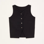 Chaleco acanalado listo para oficina otoño 2025, camiseta sin mangas de punto antipilling para capas de blazer/chique de barco/no básicos aptos para viajes - VibraStore