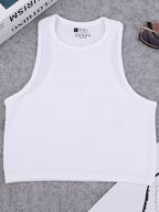 Chaleco de yoga de punto sin costuras de alta elasticidad para el vientre, chaleco acanalado sexy informal sin mangas, deporte de fitness para correr de secado rápido de nailon - VibraStore