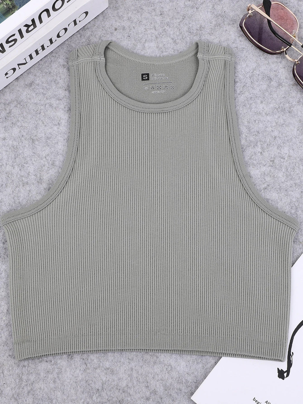 Chaleco de yoga de punto sin costuras de alta elasticidad para el vientre, chaleco acanalado sexy informal sin mangas, deporte de fitness para correr de secado rápido de nailon - VibraStore