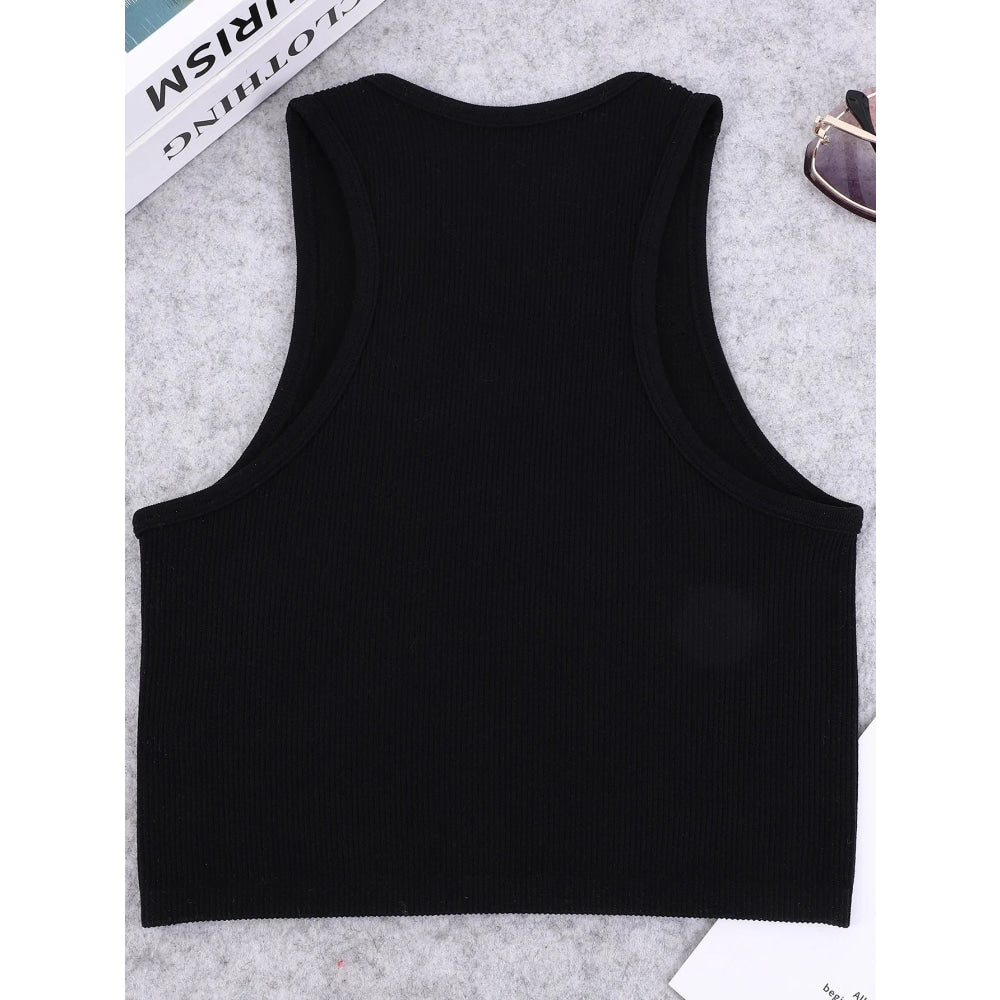 Chaleco de yoga de punto sin costuras de alta elasticidad para el vientre, chaleco acanalado sexy informal sin mangas, deporte de fitness para correr de secado rápido de nailon - VibraStore