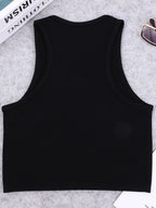 Chaleco de yoga de punto sin costuras de alta elasticidad para el vientre, chaleco acanalado sexy informal sin mangas, deporte de fitness para correr de secado rápido de nailon - VibraStore