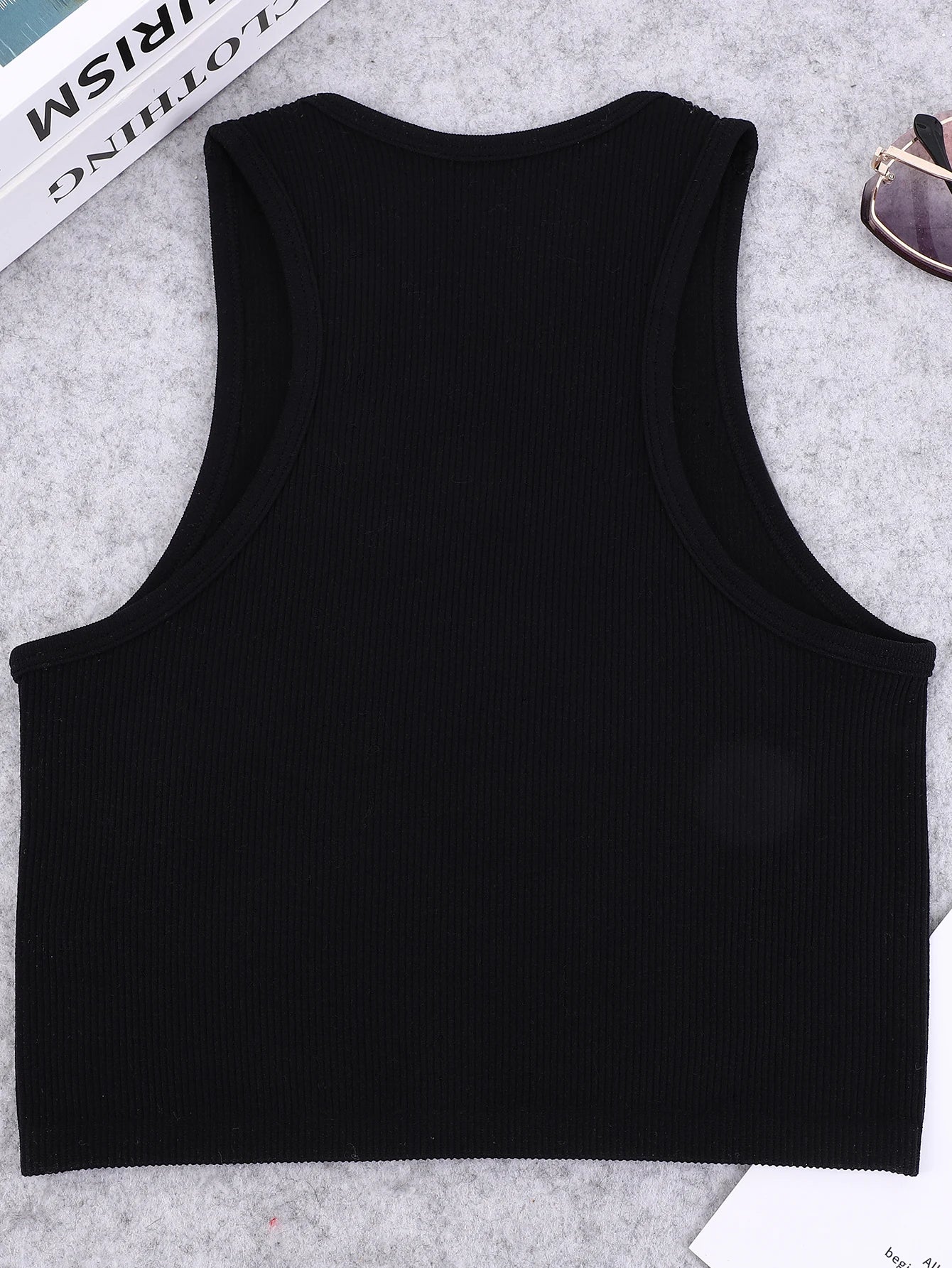 Chaleco de yoga de punto sin costuras de alta elasticidad para el vientre, chaleco acanalado sexy informal sin mangas, deporte de fitness para correr de secado rápido de nailon - VibraStore