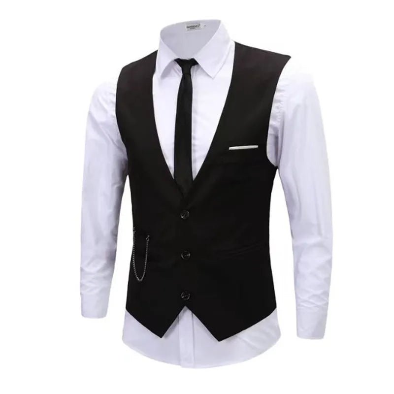 Chalecos de vestir de alta calidad 7XL para hombre, traje ajustado para hombre, chaleco para hombre, chaleco informal sin mangas, chaqueta de negocios Formal - VibraStore