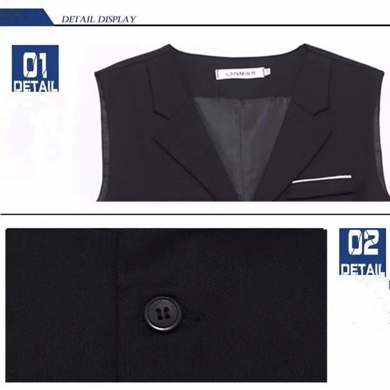 Chalecos de vestir de alta calidad 7XL para hombre, traje ajustado para hombre, chaleco para hombre, chaleco informal sin mangas, chaqueta de negocios Formal - VibraStore