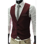 Chalecos de vestir de alta calidad 7XL para hombre, traje ajustado para hombre, chaleco para hombre, chaleco informal sin mangas, chaqueta de negocios Formal - VibraStore