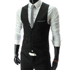 Chalecos de vestir de alta calidad 7XL para hombre, traje ajustado para hombre, chaleco para hombre, chaleco informal sin mangas, chaqueta de negocios Formal - VibraStore