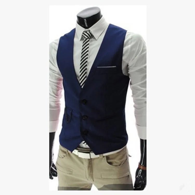 Chalecos de vestir de alta calidad 7XL para hombre, traje ajustado para hombre, chaleco para hombre, chaleco informal sin mangas, chaqueta de negocios Formal - VibraStore