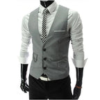 Chalecos de vestir de alta calidad 7XL para hombre, traje ajustado para hombre, chaleco para hombre, chaleco informal sin mangas, chaqueta de negocios Formal - VibraStore