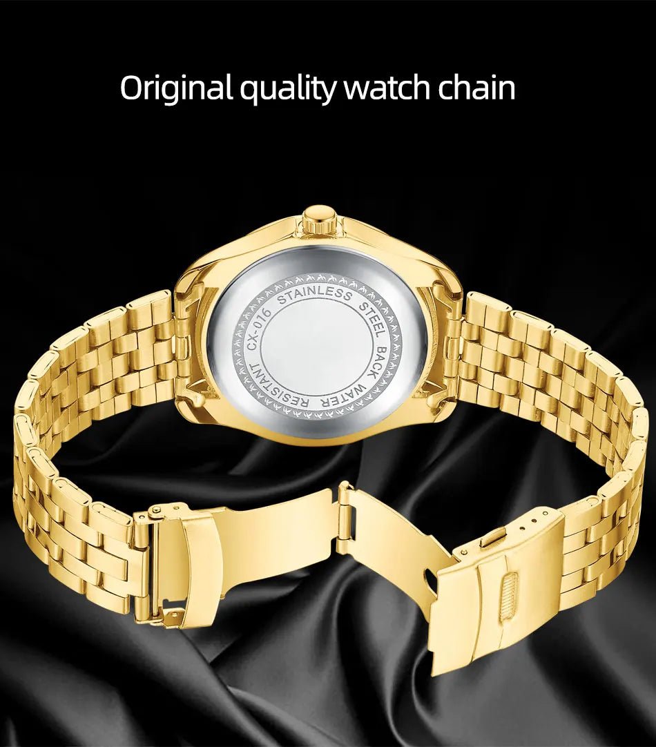 CHENXI Top Brand Luxury Analog Quartz Mens Watches Week Date Waterproof Watch Men Stainless Steel Luminous Business Dress Watch - VibraStore