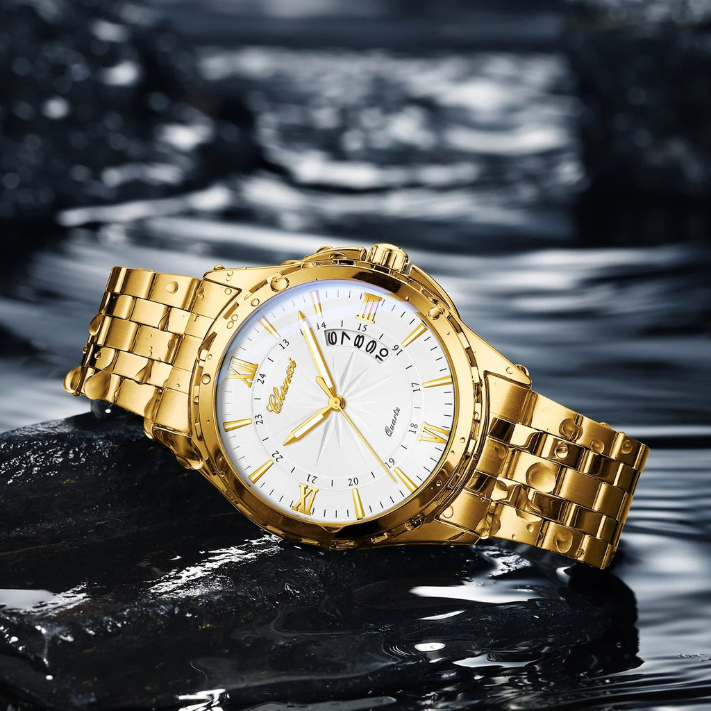 CHENXI Top Brand Luxury Analog Quartz Mens Watches Week Date Waterproof Watch Men Stainless Steel Luminous Business Dress Watch - VibraStore
