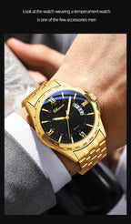 CHENXI Top Brand Luxury Analog Quartz Mens Watches Week Date Waterproof Watch Men Stainless Steel Luminous Business Dress Watch - VibraStore