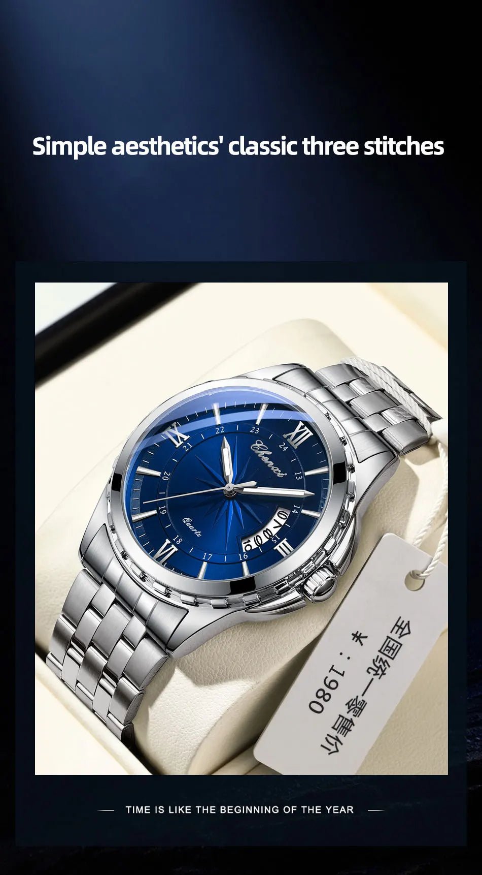 CHENXI Top Brand Luxury Analog Quartz Mens Watches Week Date Waterproof Watch Men Stainless Steel Luminous Business Dress Watch - VibraStore