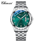 CHENXI Top Brand Luxury Analog Quartz Mens Watches Week Date Waterproof Watch Men Stainless Steel Luminous Business Dress Watch - VibraStore