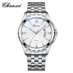 CHENXI Top Brand Luxury Analog Quartz Mens Watches Week Date Waterproof Watch Men Stainless Steel Luminous Business Dress Watch - VibraStore