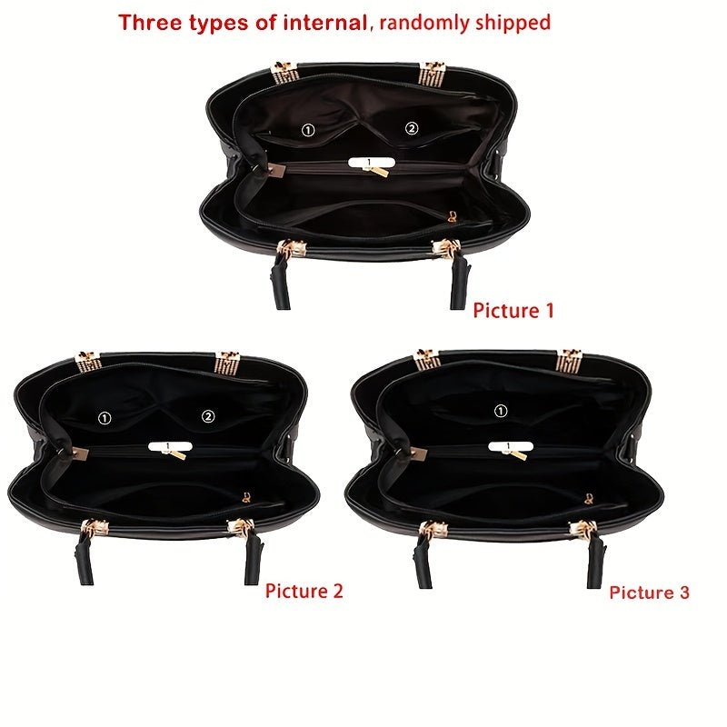 Chic Bow Decor Handbag for Women - Versatile Top Handle Satchel with Coin Purse, Adjustable Strap, And Zip Closure - Available in Khaki, Dark Pink, Light, - Synthetic Material with Acrylic Lining, Cute Handbag - VibraStore