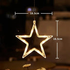 Luces de Ventana Navideñas - Decoración con Estrella, Árbol y Campanas LED Cálidas para Chimenea en Navidad - VibraStore