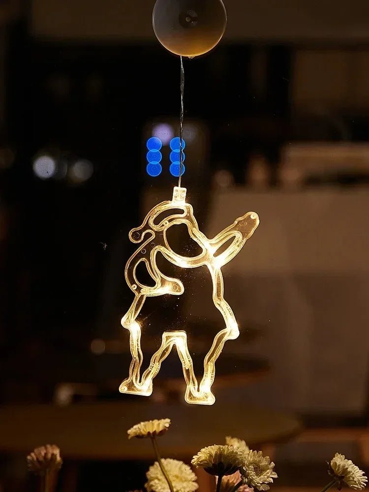 Luces de Ventana Navideñas - Decoración con Estrella, Árbol y Campanas LED Cálidas para Chimenea en Navidad - VibraStore