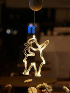 Luces de Ventana Navideñas - Decoración con Estrella, Árbol y Campanas LED Cálidas para Chimenea en Navidad - VibraStore