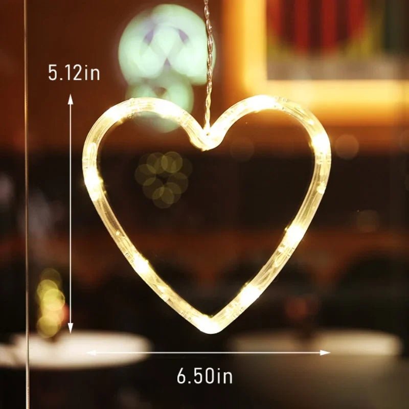 Luces de Ventana Navideñas - Decoración con Estrella, Árbol y Campanas LED Cálidas para Chimenea en Navidad - VibraStore