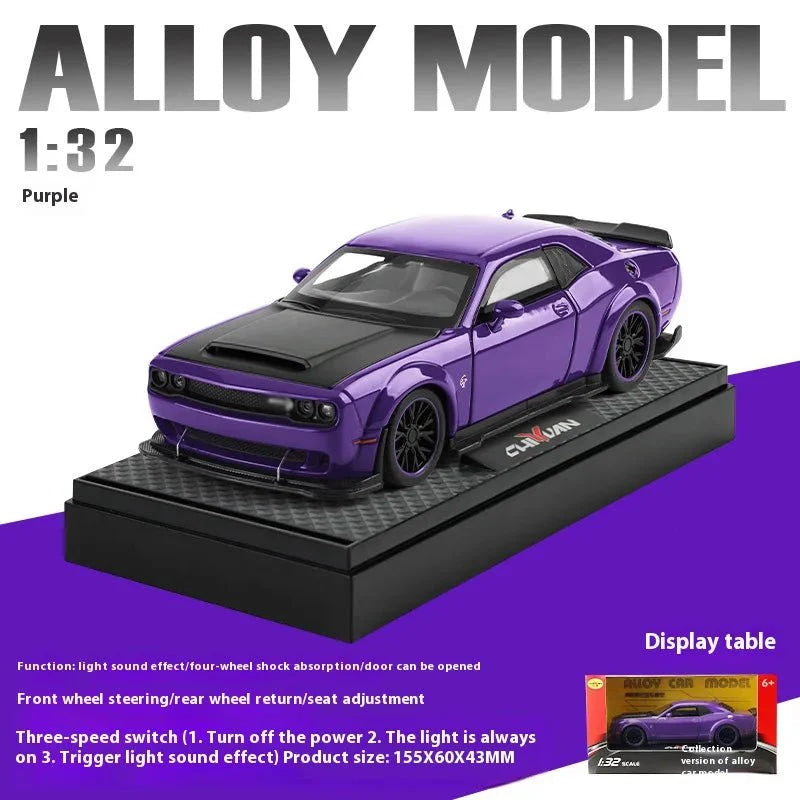 Coche modelo de aleación Hellcat dominante 1:32, sonido y luz geniales. - VibraStore