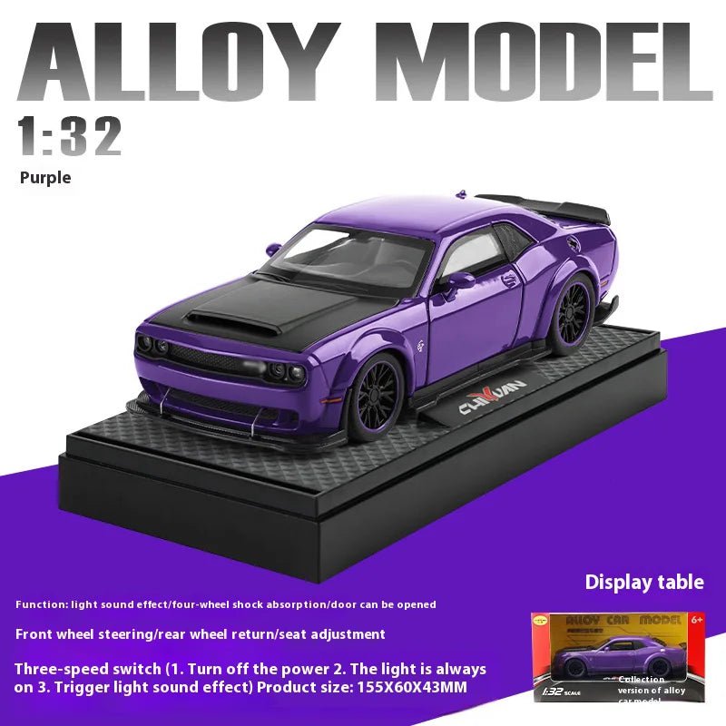 Coche modelo de aleación Hellcat dominante 1:32, sonido y luz geniales. - VibraStore