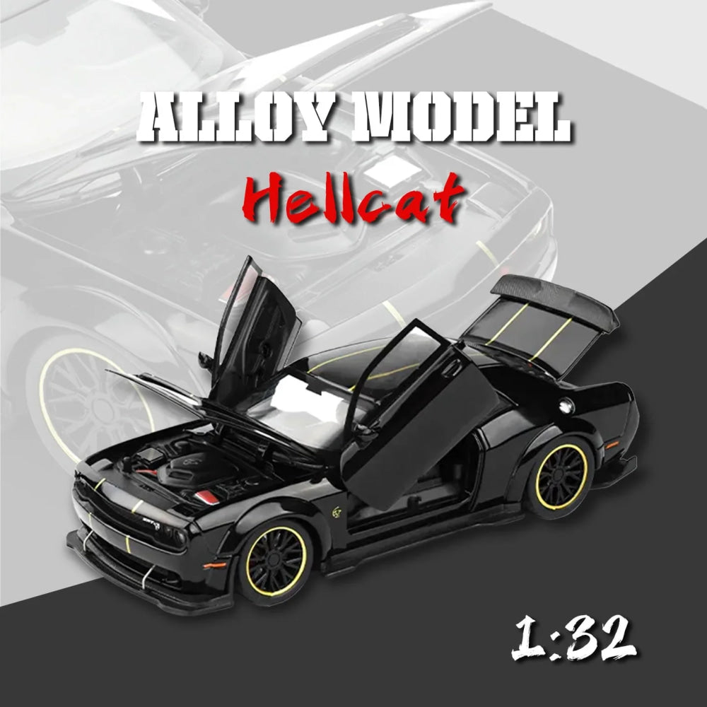 Coche modelo de aleación Hellcat dominante 1:32, sonido y luz geniales. - VibraStore