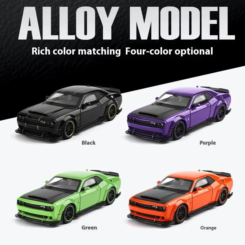 Coche modelo de aleación Hellcat dominante 1:32, sonido y luz geniales. - VibraStore