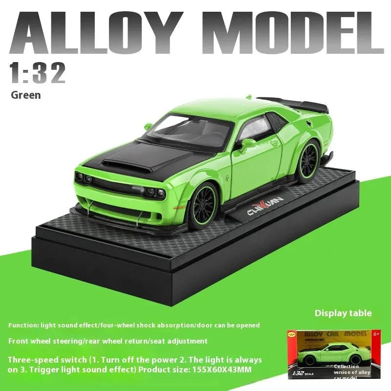 Coche modelo de aleación Hellcat dominante 1:32, sonido y luz geniales. - VibraStore