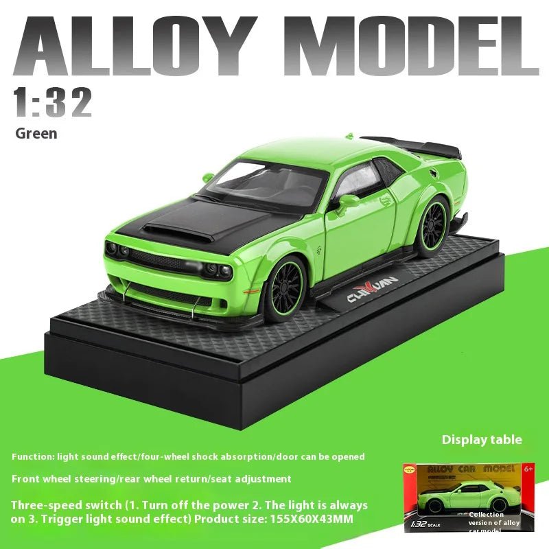 Coche modelo de aleación Hellcat dominante 1:32, sonido y luz geniales. - VibraStore