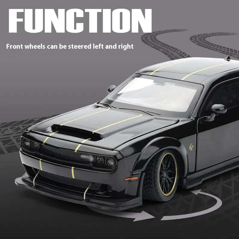 Coche modelo de aleación Hellcat dominante 1:32, sonido y luz geniales. - VibraStore