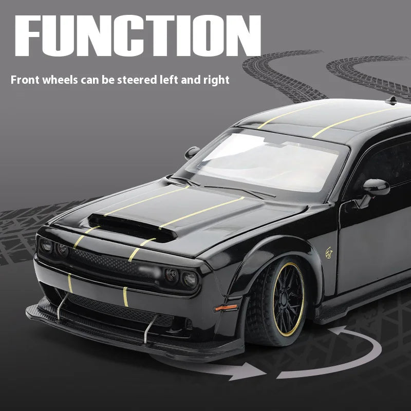 Coche modelo de aleación Hellcat dominante 1:32, sonido y luz geniales. - VibraStore