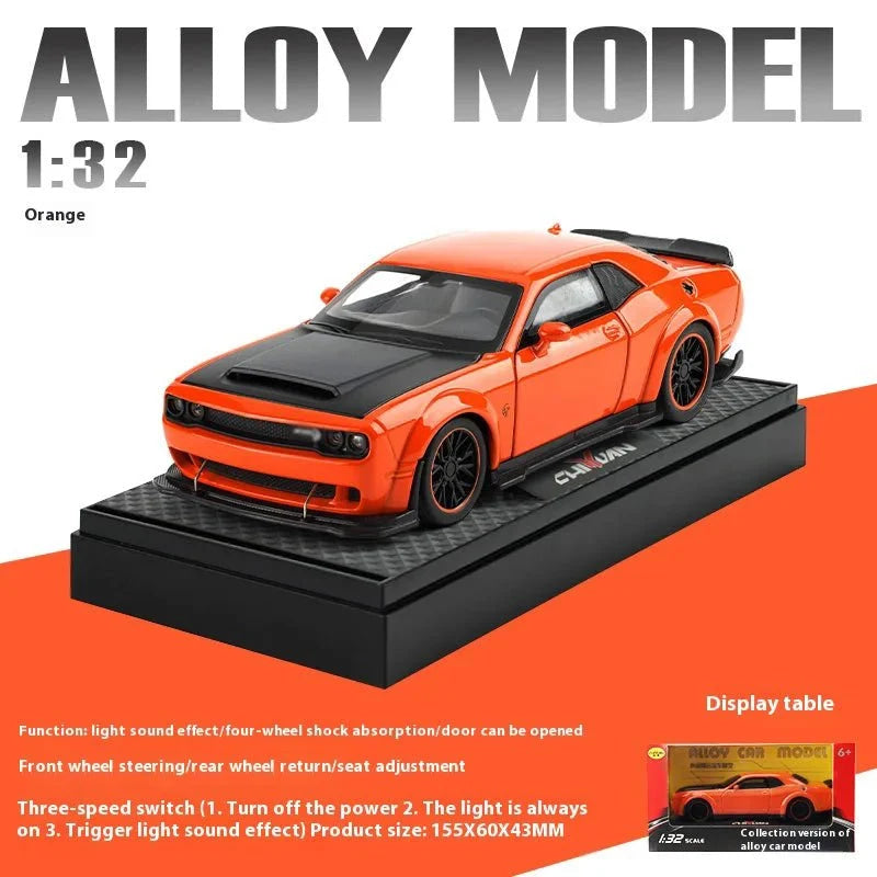 Coche modelo de aleación Hellcat dominante 1:32, sonido y luz geniales. - VibraStore