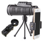 Compatible with Apple, Monocular Telescope Zoom Scope with Compass Phone Clip Tripod - VibraStore