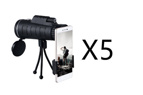 Compatible with Apple, Monocular Telescope Zoom Scope with Compass Phone Clip Tripod - VibraStore